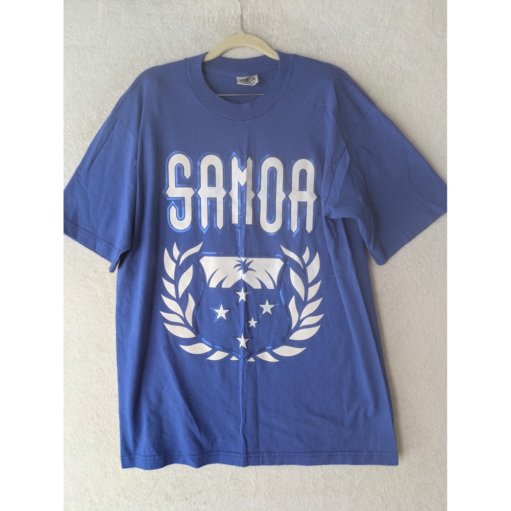 Pro Athletic T-Shirt Men's L Blue Samoa Graphic Short Sleeve Crew Neck